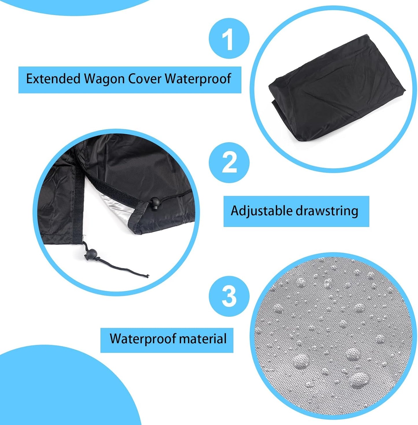 Wagon Cover,Wagon Covers Waterproof,Outdoor 600D Foldable Windproof Rain Collapsible Oxford Camping Transport Heavy-Duty Dustproof Accessories for Folding Canopy Trolley Cart (L:38''Lx23''Wx40''H)