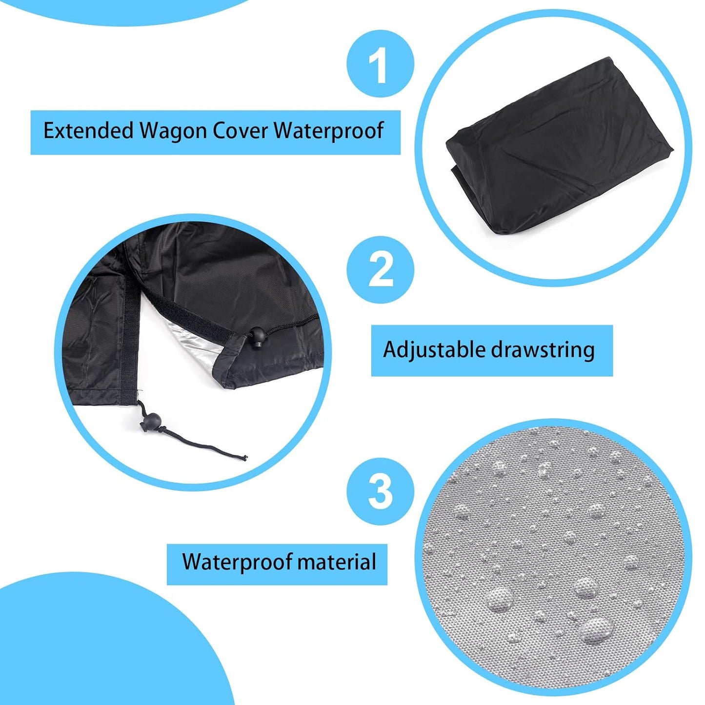 Wagon Rain Cover,Waterproof Push-Pull Wagon Rain Cover Canopy,Wagon Rain Wind Cover for Outdoor Garden Camping Picnic,Folding Wagon Stroller Trolley Cart Accessories,Transparent Lounge Wagon Cover
