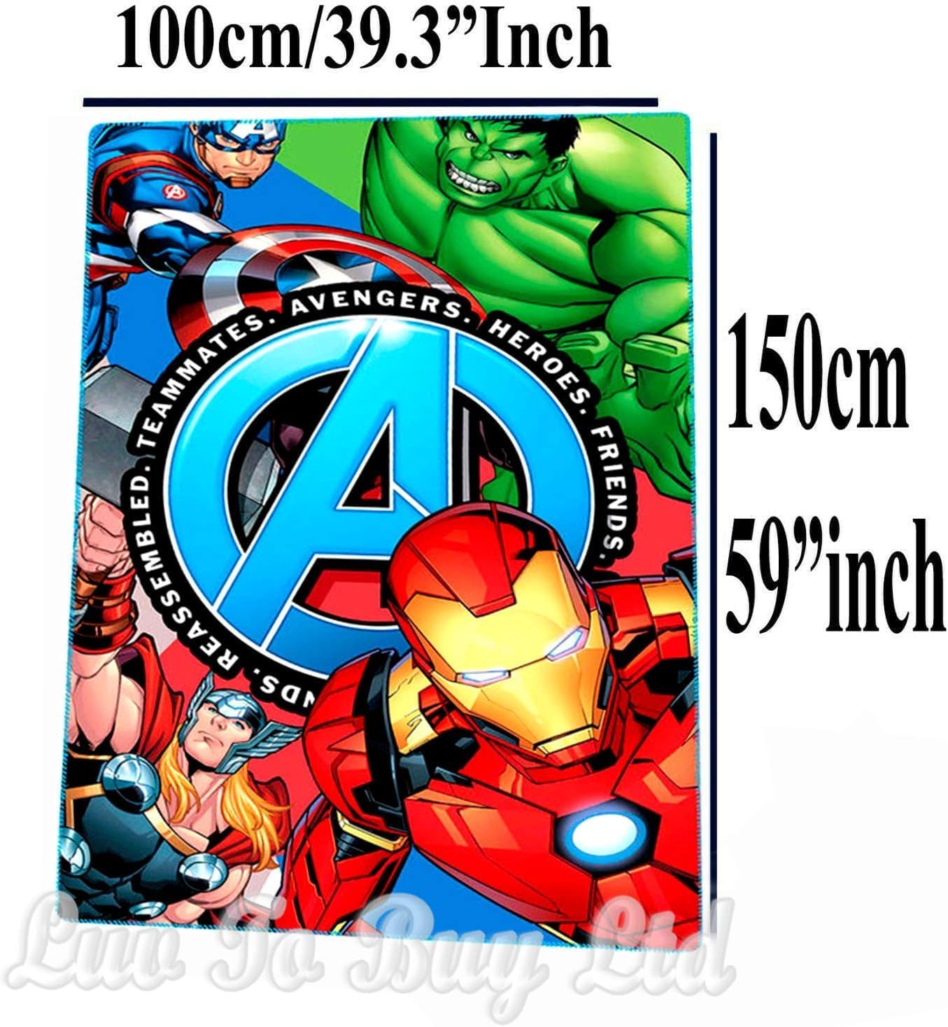 Avenger' Team Join to Save The World Cozy Fleece Throw Blanket 40" x 60" (Green)