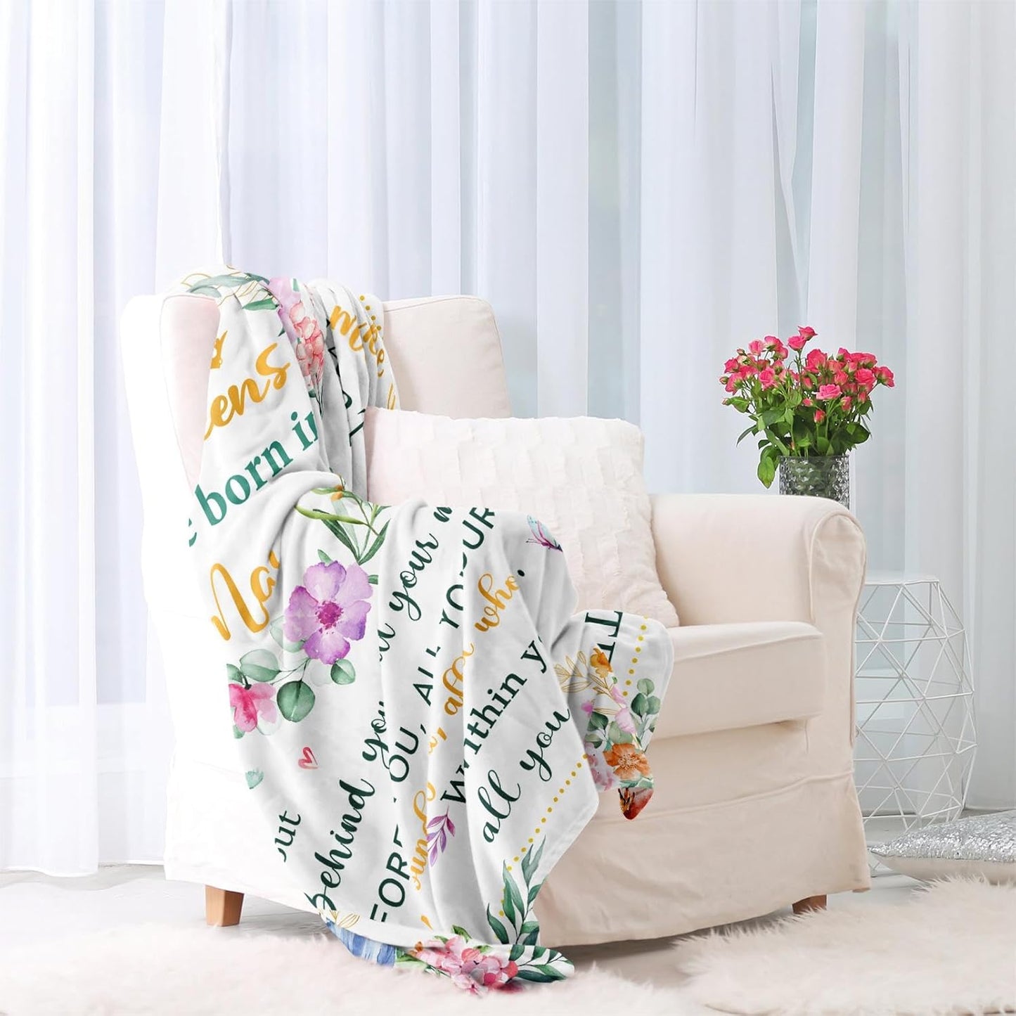 March Birthday Gifts for Women Blanket 60"x50", Birthday Gifts for Women Mom Girls Daughter Wife Sister, March Bday Throw Blanket