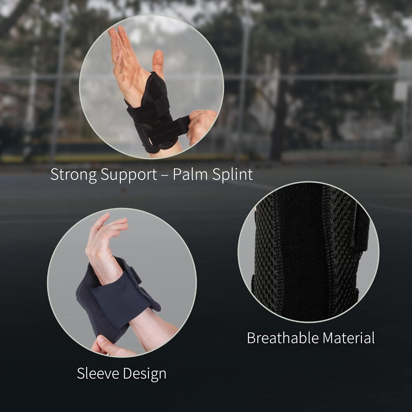 BraceUP Wrist Splint for Carpal Tunnel Right Left Hand Wrist Support for Women and Men, Daytime and Night Use, Wrist Brace for Pain Relief and Arthritis - Right Wrist (S/M)