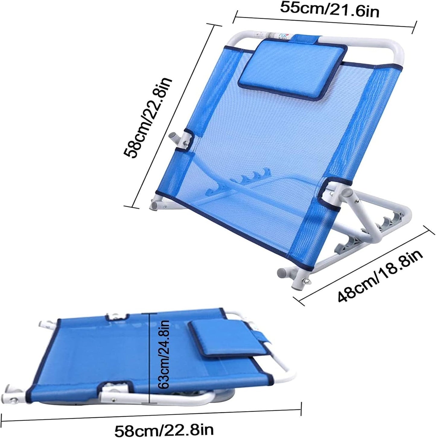 Bed Back Wedge Support,Back Rest Lumbar Support Bed Backrest,Bed Back Rest Bed Support Adjustable Sit-up Back Backrest Cushion Folding Breathable Backrest Bracket Recliner Chair for Bed Port