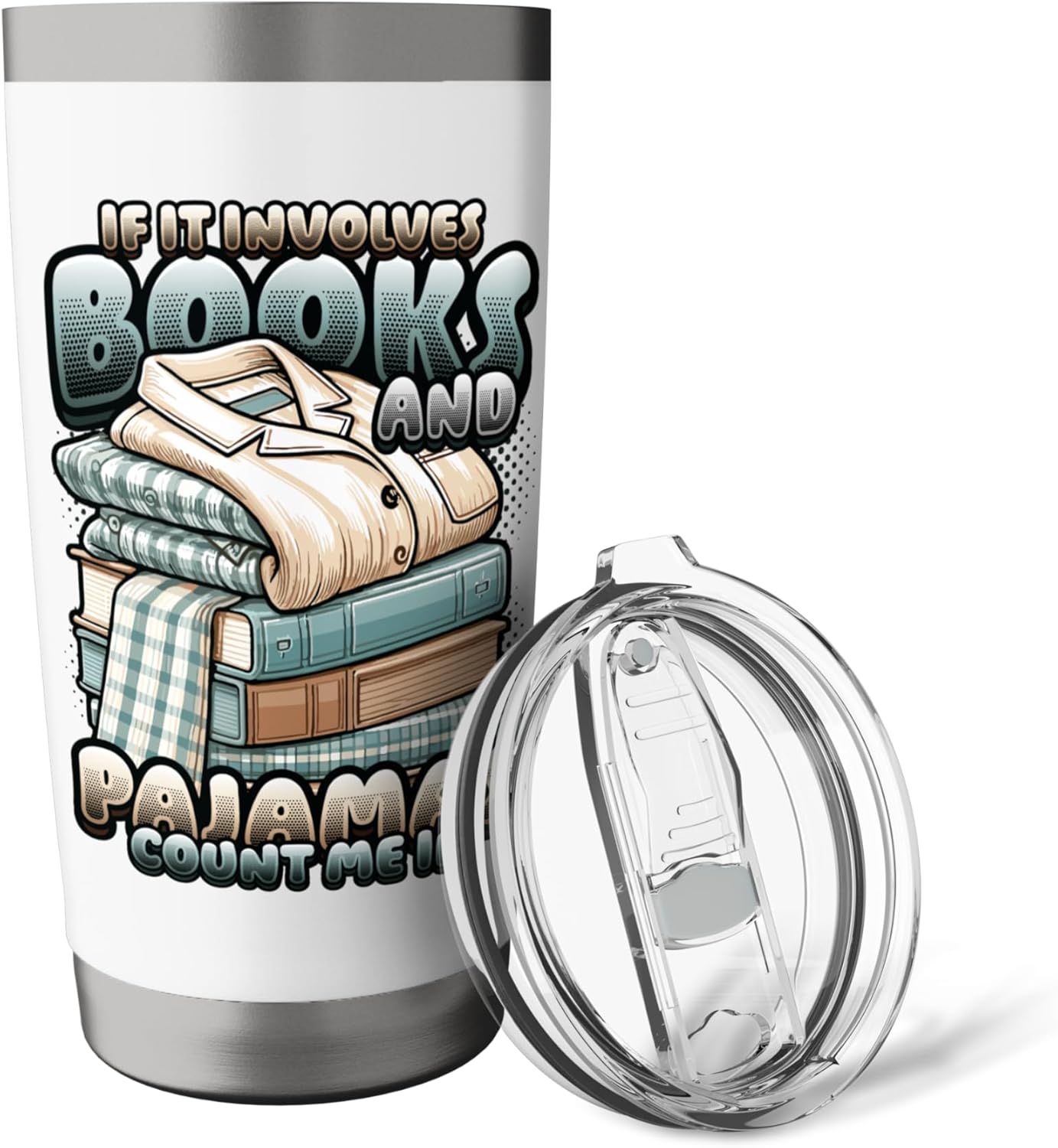 If It Involves Books And Pajamas Count Me In Reading Night Stainless Steel Insulated Tumbler
