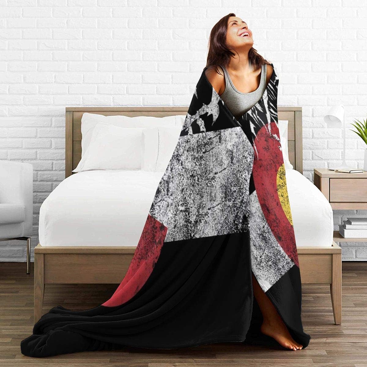 Colorado Blanket Colorado Gifts for Patriotic Men Women Soft Throws Flag Flannel Fuzzy Lap Throw Blanket Indoor Outdoor Travel Durable Birthday Gifts Bedroom Room Decor -50''x60''