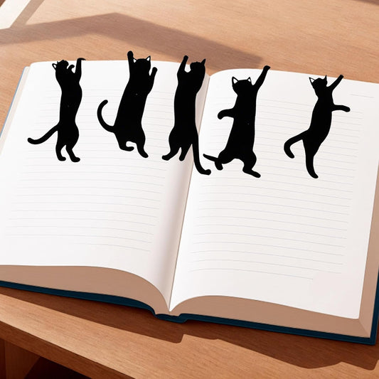 Set of 5 Artistic Feline Page Holders Rustproof Metal Craft Practical Reading Accessories Iron Bookmarks Collection Set Metal Bookmarks Page Holders