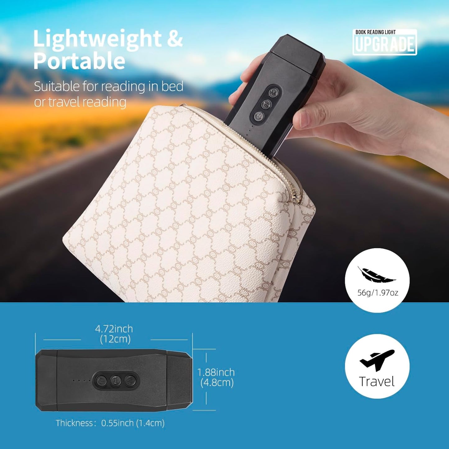 EGWASER USB Rechargeable Book Light for Reading in Bed, Portable Clip-on LED Reading Light, 3 Amber Colors & 3 Brightness Dimmable for Eye Caring, Long Lasting,for Book Lovers, Kids (500mAh Black)