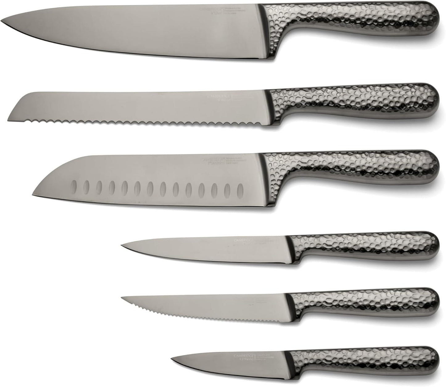 Cambridge Silversmiths Nero Cutlery Set with Block, Stainless Steel,12-Piece