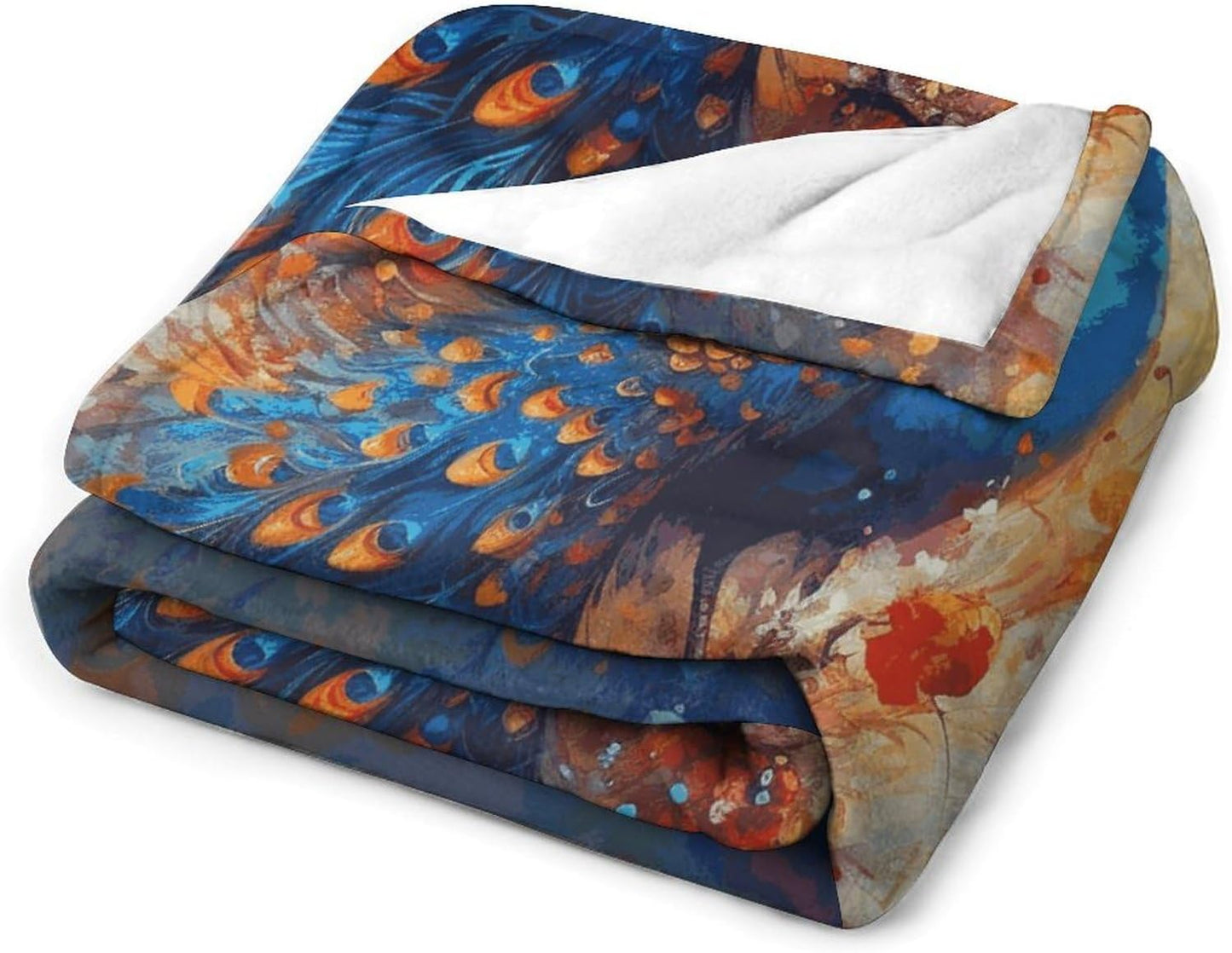 Peacock2 Blanket Super Soft Lightweight Throw Blanket Cute Cozy Warm Bed Blanket Decorative Fuzzy Blanket All-Season Home Decor Gift for Sofa Couch Living Room 50"*60"（130 * 150cm）