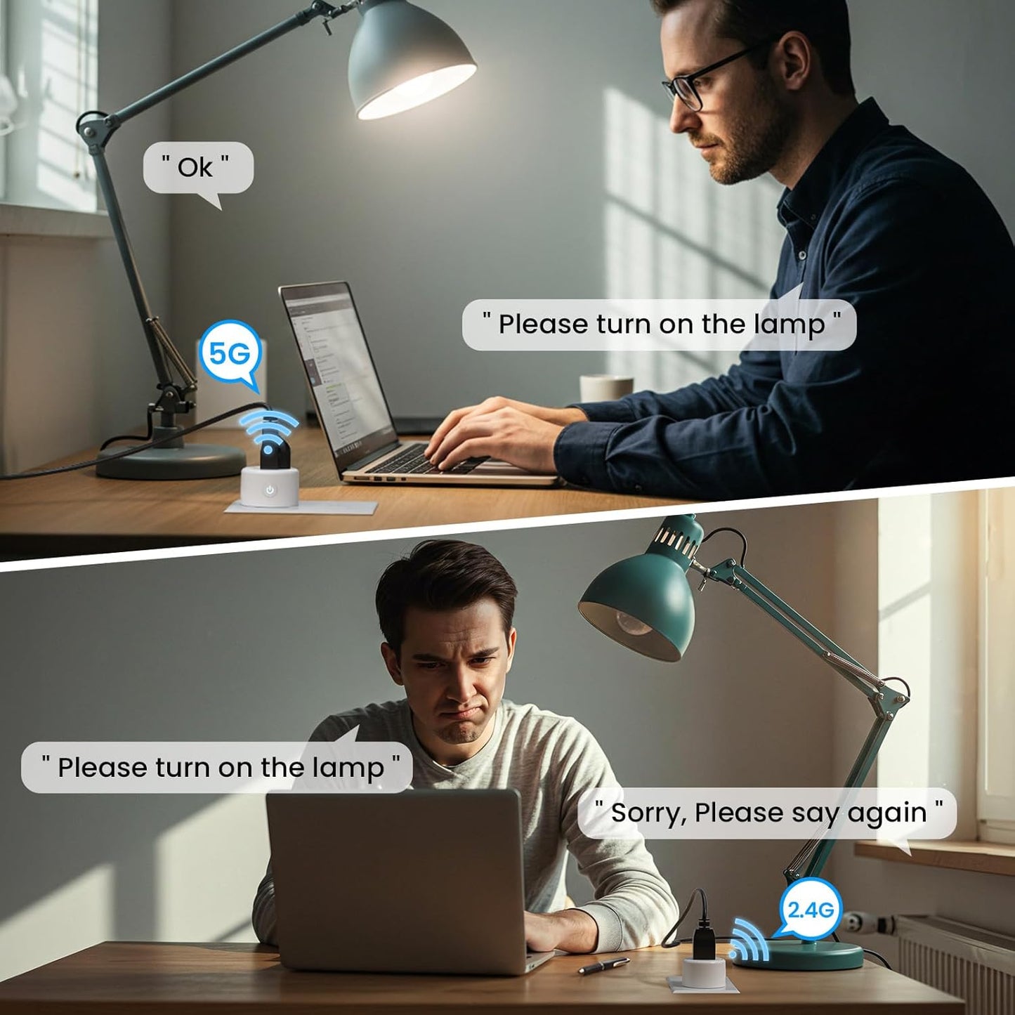 GHome Smart Plug 15A 5G Hz and 2.4GHz Wi-Fi, Compatible with Alexa & Google Home & IFTTT, No Hub Required, UL/ETL/FCC Certified,Remote Control, Timer,White [4 Pack]