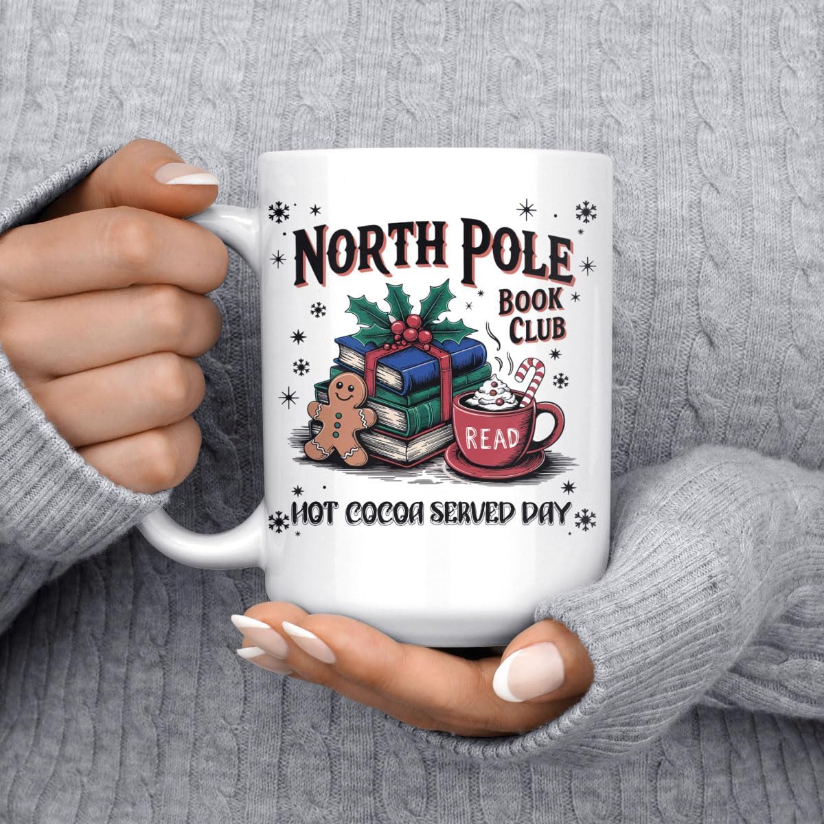 Personalized Cozy Ceramic Mug 11oz Bookish Reading Lover Gift for Christmas Bookclub Fans