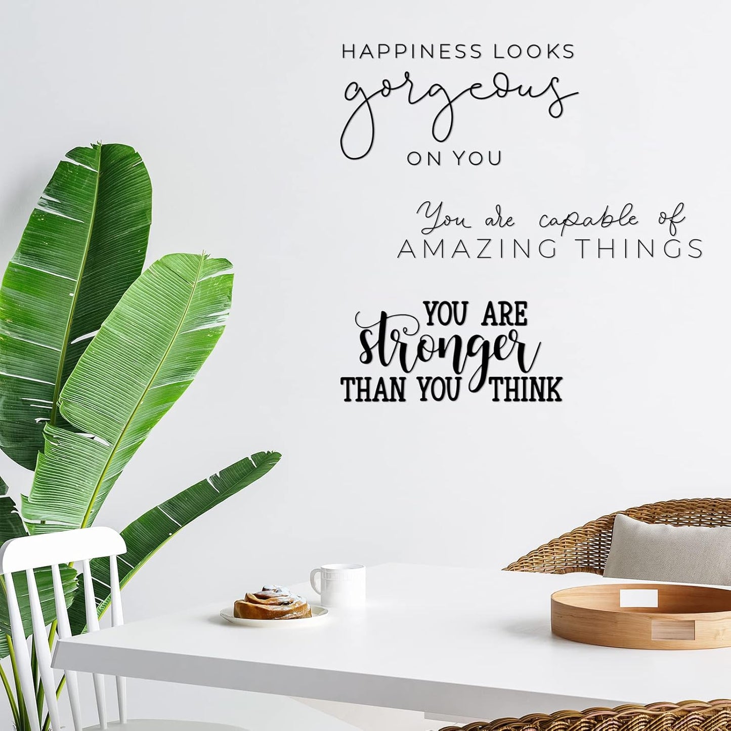 Ctosree 9 Pcs Vinyl Wall Stickers Inspirational Saying Wall Decals Motivational Saying Murals Large Removable Quote Stickers Positive Lettering Word Home Decal for Office School Dorm(Classic)