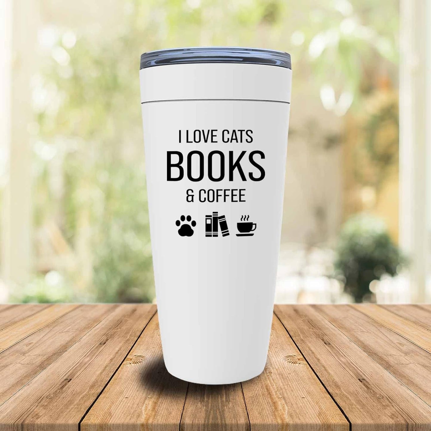 Book lovers White Edition Viking Tumbler 20oz - Cats Books Coffee - Author Writer Library Editor Introvert Lovers Cat Chill Relax Bookworm Reading