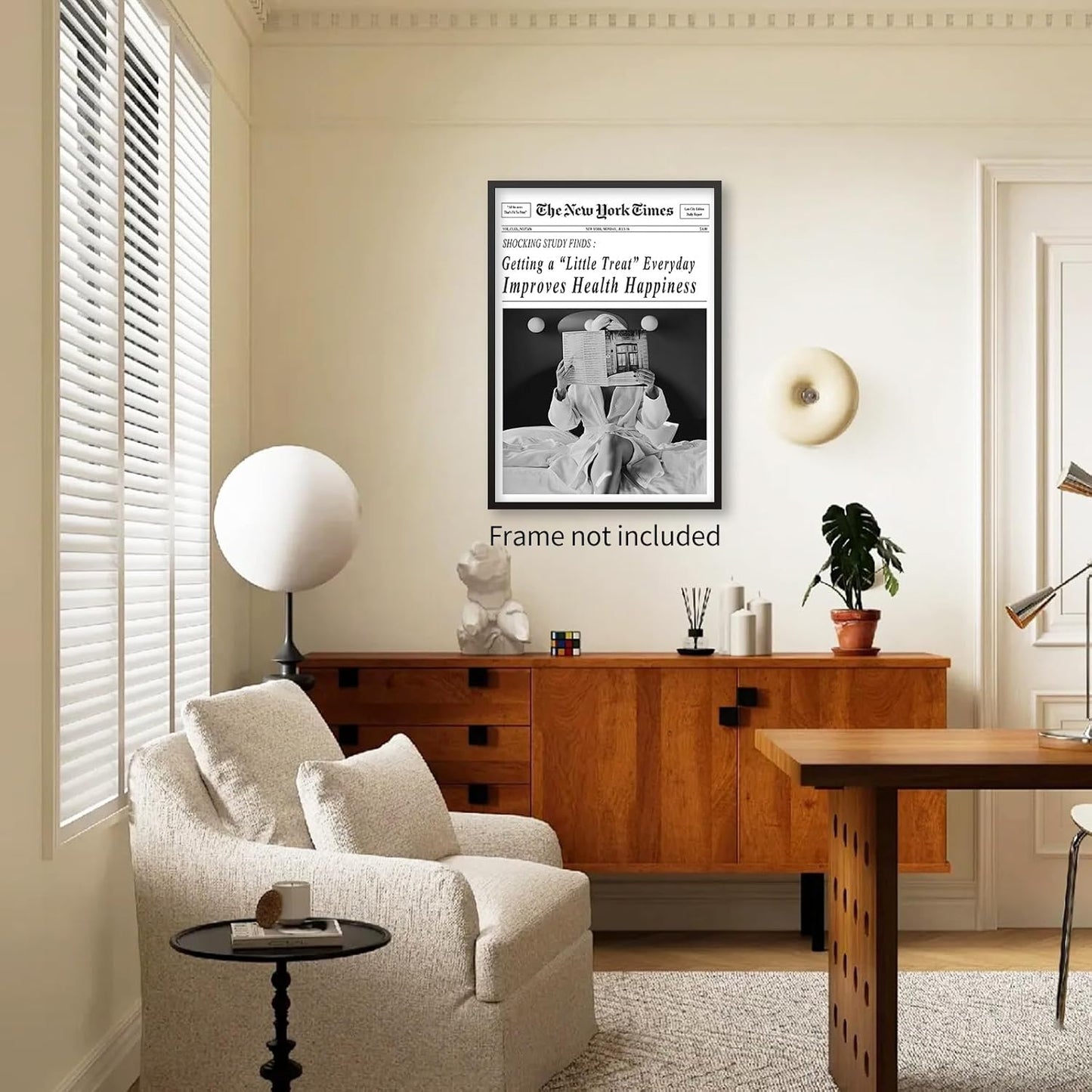 Black and White New York Newspaper Poster Trendy Newspaper Wall Art Trendy Humor Quotes Headline Print Feminist Wall Art Retro Wall Decor for Girl Dorm Bedroom 12x16 inch Unframed