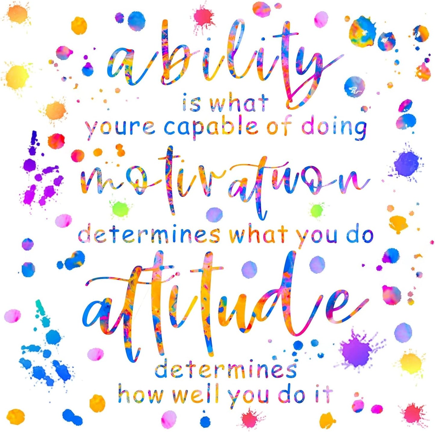 Colorful Inspirational Wall Decals Motivational Quotes Wall Stickers Peel and Stick Positive Phrases Stickers Saying Inspirational Wall Decals for Kids Room Bedroom Classroom Playroom Decor