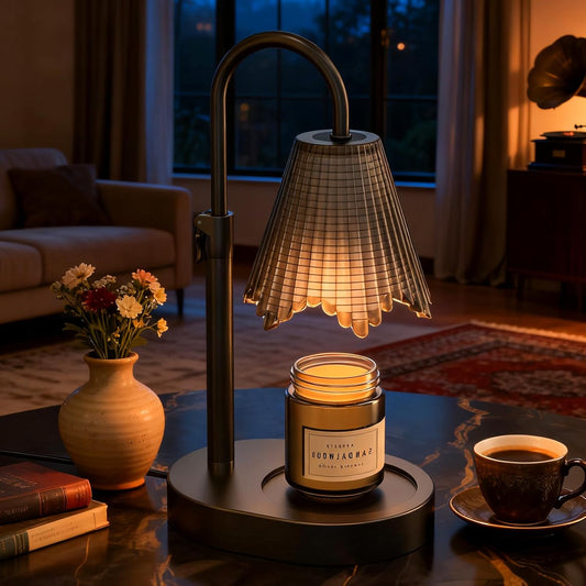 Candle Warmer Lamp with Timer & Dimmable 4-Level Brightness - Adjustable Height,for New Home Bedroom, Gifts for Women (Black2)