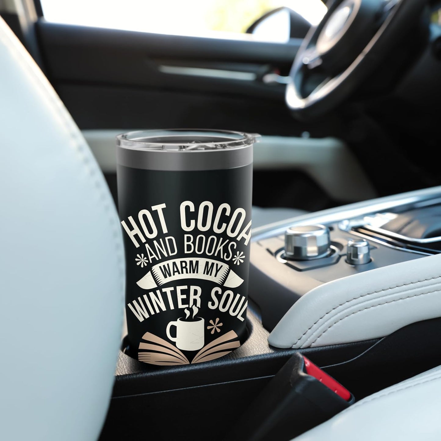 Reading All Winter Cozy Book Lover and Literary Escape Stainless Steel Insulated Tumbler
