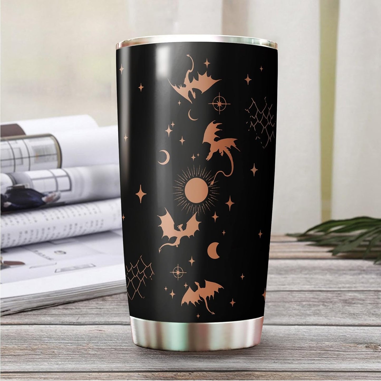 Basgiath Gifts - Storm Brave The Dark Tumblers - Fourth Dragon Rider Book Mug - Fantasy Bookworm Cup - Dragon Wing 20 Oz Tumbler - Onyx Gifts For Book Lovers on Christmas, Birthday