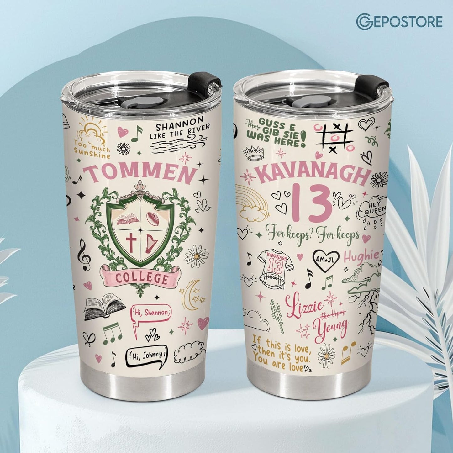 Book Inspired Romance Tumbler 20oz With Lid, Stainless Steel Insulated Coffee Travel Mug, Reading Aesthetic Gift For Book Lovers And Readers