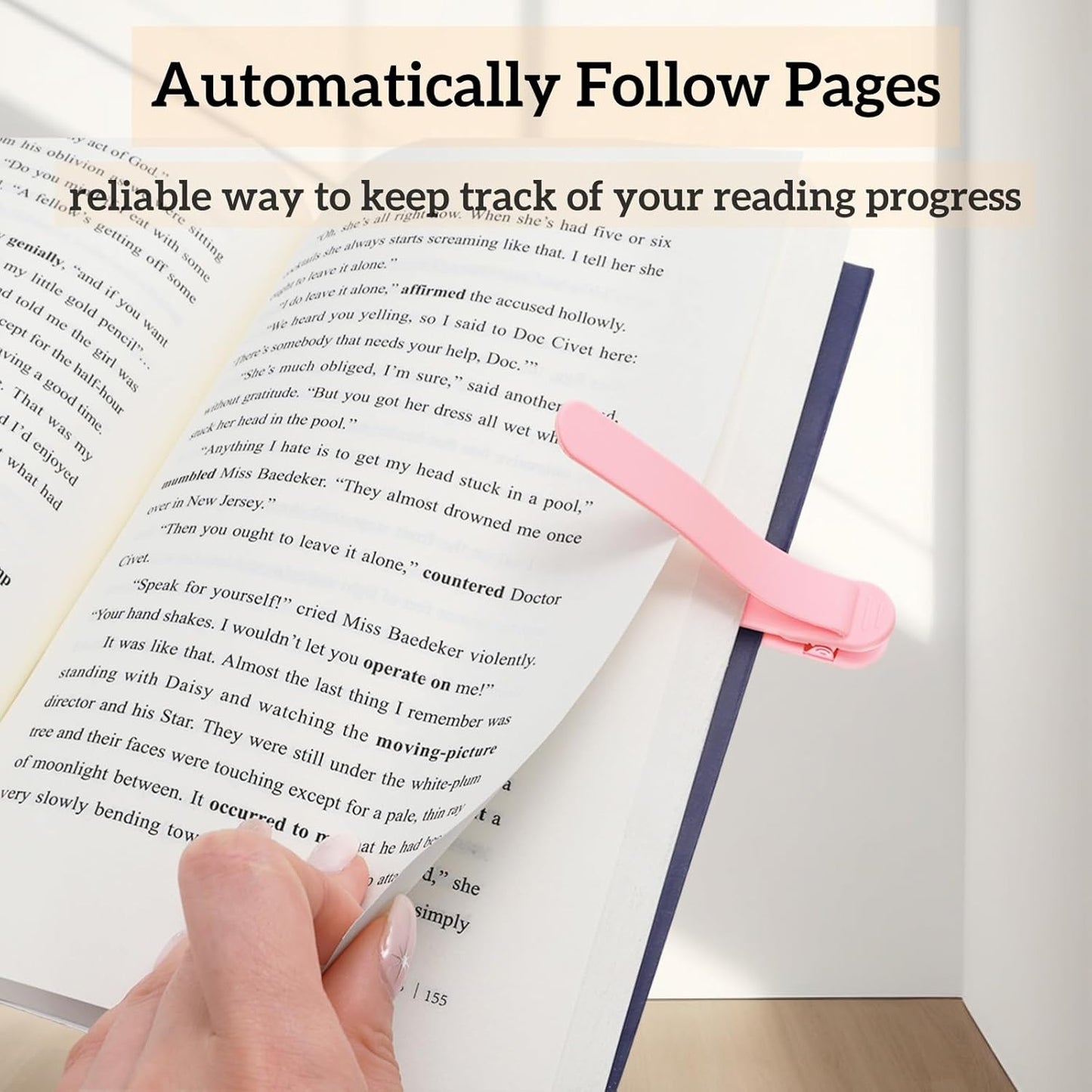 12 Pieces Automatic Bookmarks, Silicone Smart Book Marks for Reading Women Men, Cute Unique Book Clips Colorful Page Holder for Book Reading Lover Accessories, 6 Color