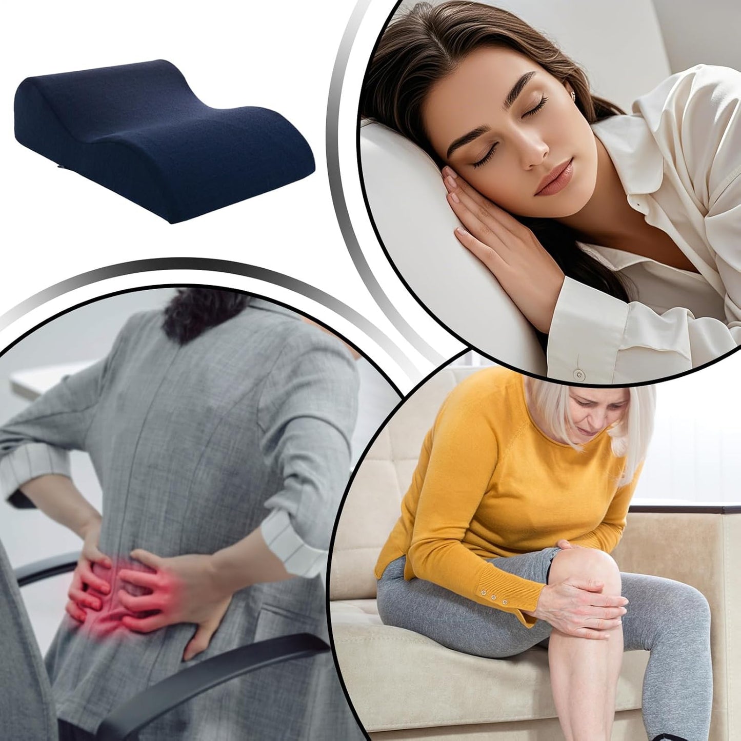 Leg Wedge Pillow, Ergonomic Wave Shape Cushion, Multi Functional Bed Support, Comfortable Rest Aid for Friends Daughter Boys Women Teens Youth Girls, Reliable Tool for Family Health Care