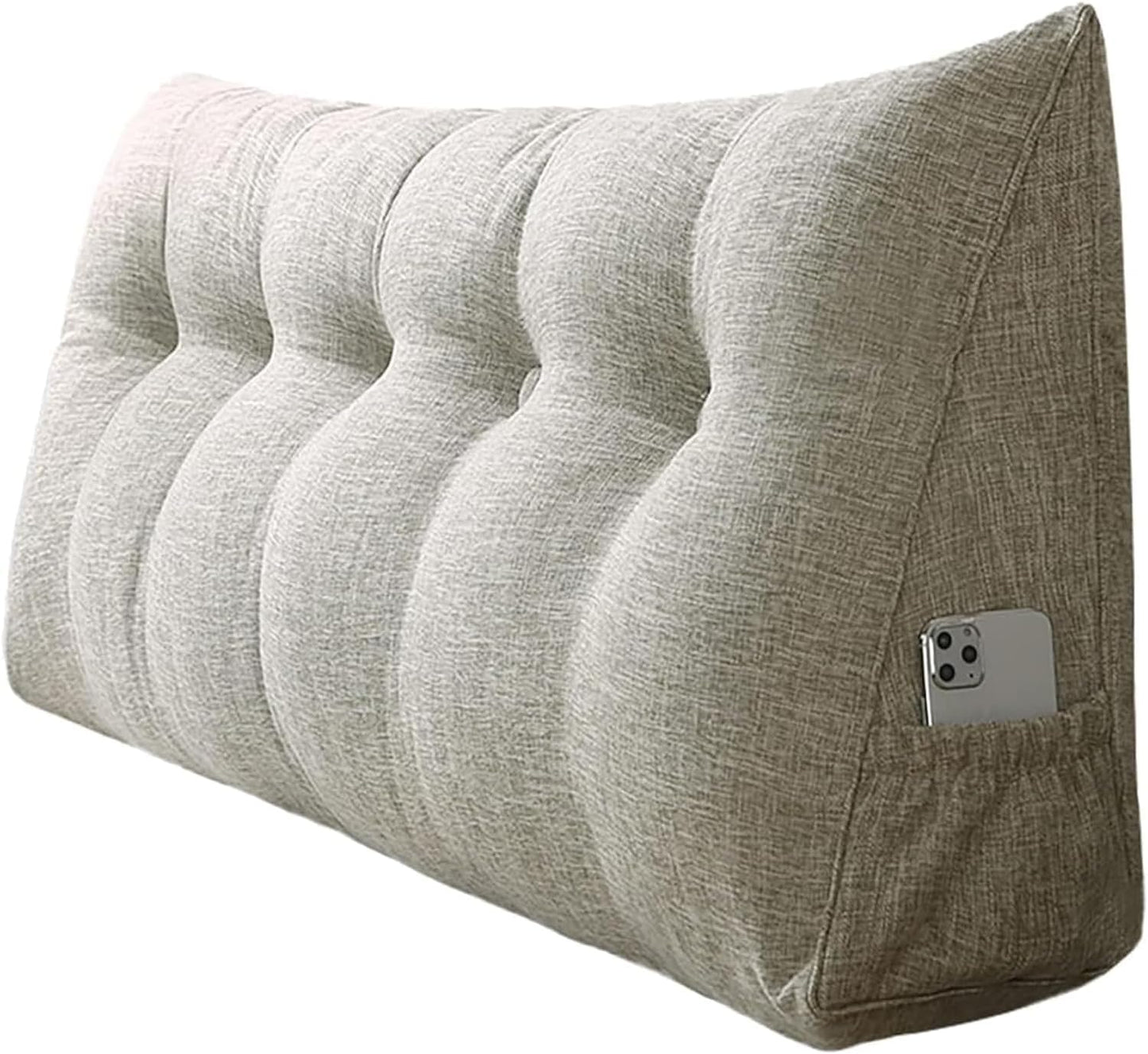 Headboard Pillow Triangular, Large Wedge Pillow Decorative Body Throw Pillows Bed Backrest Reading Bolster Lumbar Cushion for Sofa Bed(Size:80x50x20cm,Color:G)