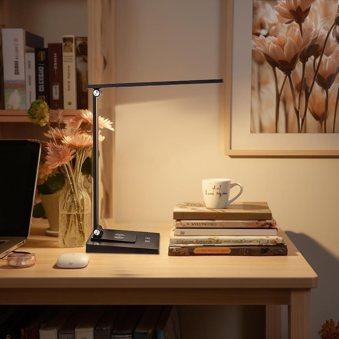 LED Desk Lamp, Dimmable Table Lamp with 5 Color Temperatures & Touch Control, Foldable Reading Light for Home Office, Study, and Nightstand