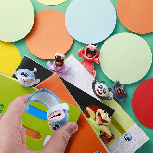 Zonon 6 Pcs 3D Funny Animal Bookmarks for Kids Wacky Cartoon Animal Bookmarks Set Cool Cute Squashed for Childrens Boys Girls Students Teachers School Supplies Fun Reading Gifts(Mixed Style)