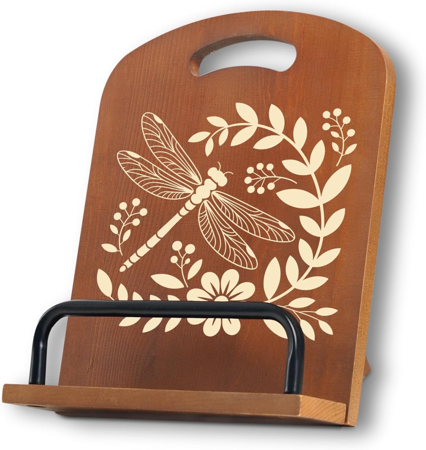 InnoBeta Dragonfly Gifts for Women, Cookbook Stand for Kitchen Counter, Perfect Gifts for Dragonfly Lovers on Birthday, Adjustable Tablet Recipe Book Holder, Unique Garden & Home Decor