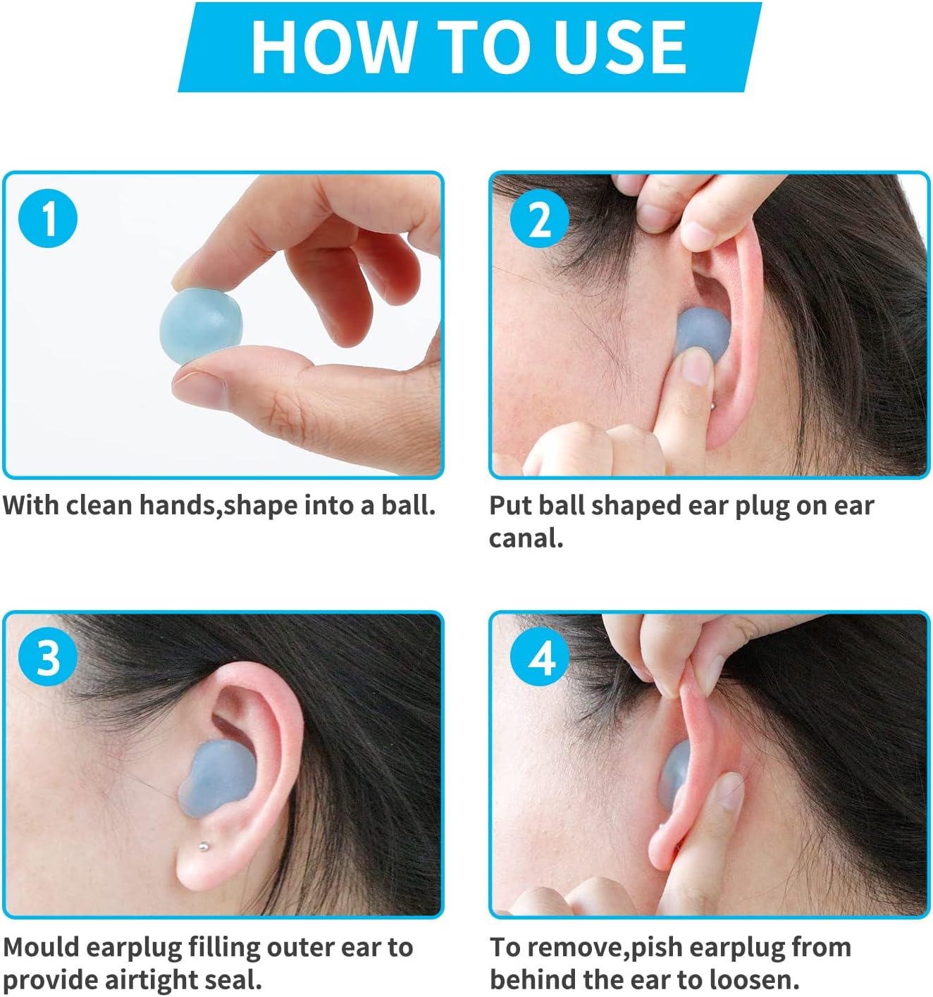 LYSIAN Ultra Soft Moldable Ear Plugs for Sleeping and Swimming Adults and Kids - Reusable Noise Cancelling Earplugs for Sound Blocking, Snoring, Study