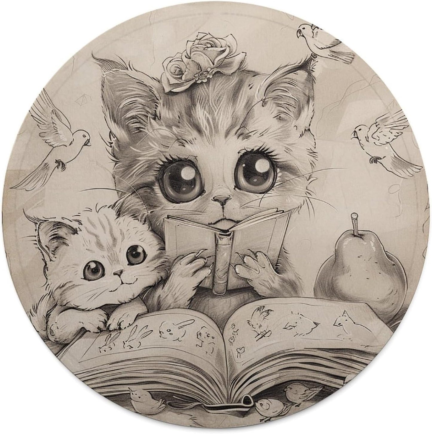 Ultra-Soft Micro Fleece Blanket Cat Reading with Friend Throw Blanket Lightweight Flannel Fuzzy Blanket 59" Soft Cozy Air Conditioning Quilt Warm Throw Blanket All Seasons for Bed Couch Living Room So