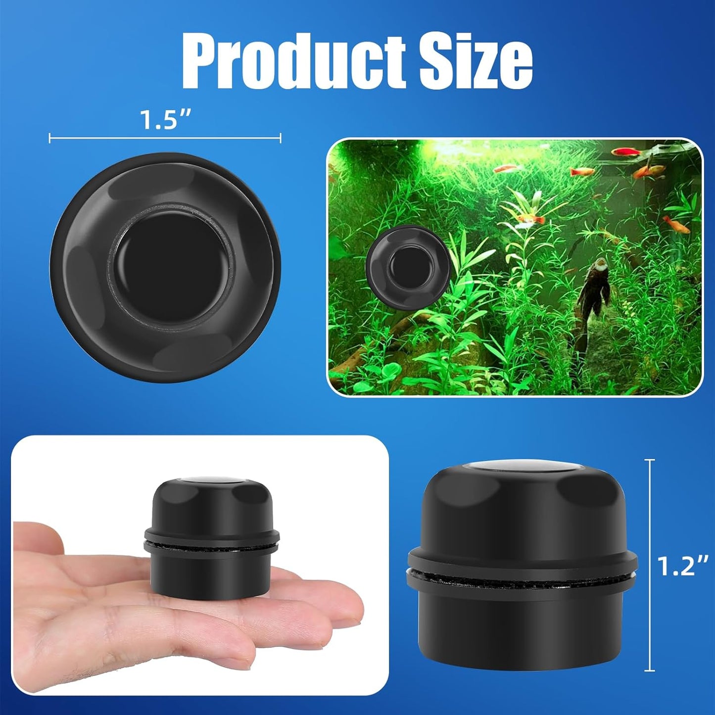 AQUANEAT Aquarium Magnetic Brush, Glass Fish Tank Cleaner, Algae Scraper, Not for Acrylic and Plastic
