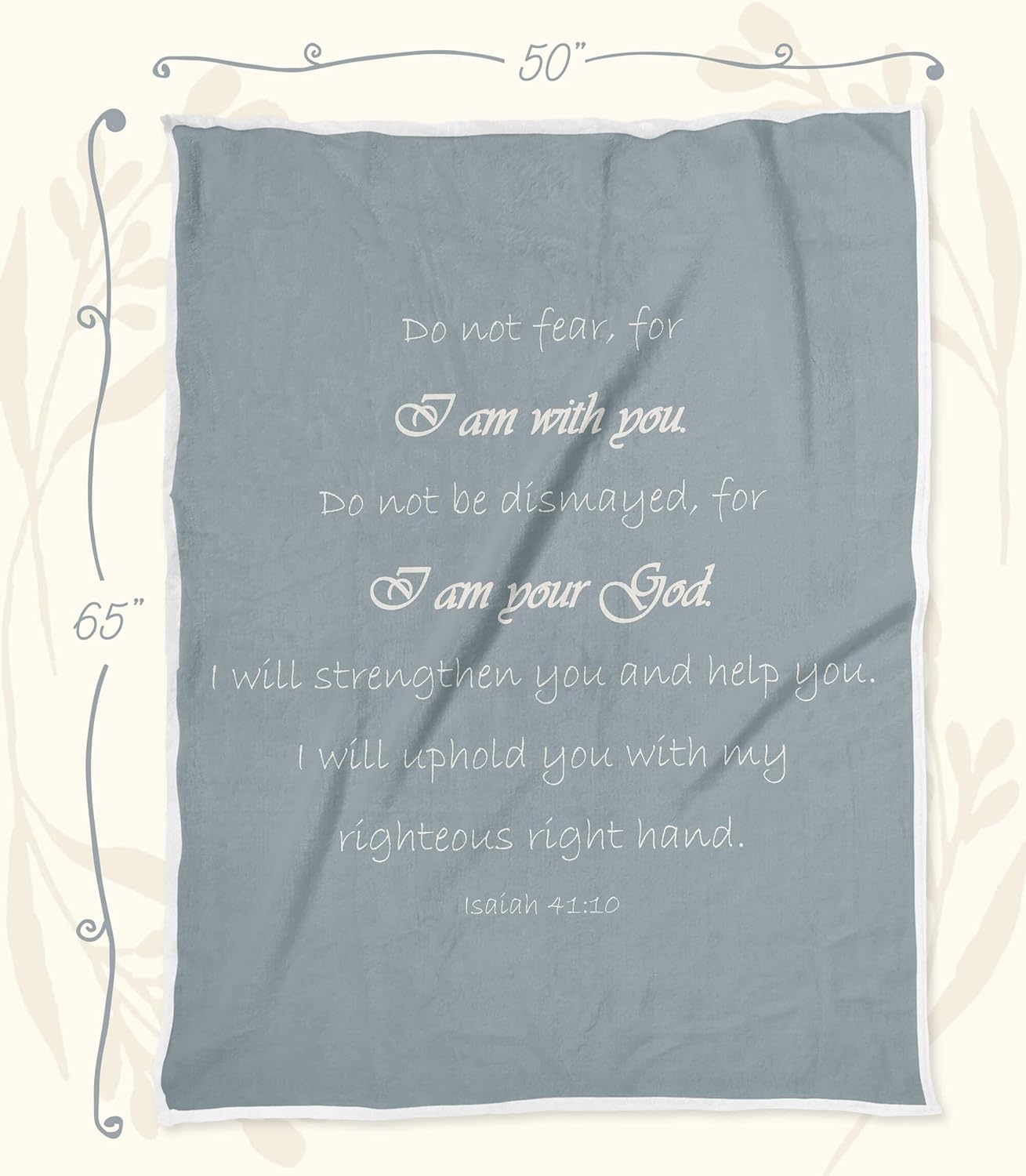 Soft Fluffy Throw Christian Blanket - Double Layer 65x50 Throw Blanket - Scripture Bluish Gray Soft Blanket for Couch & Bed - Healing Gifts for Women - Warm Bedspread for Bed