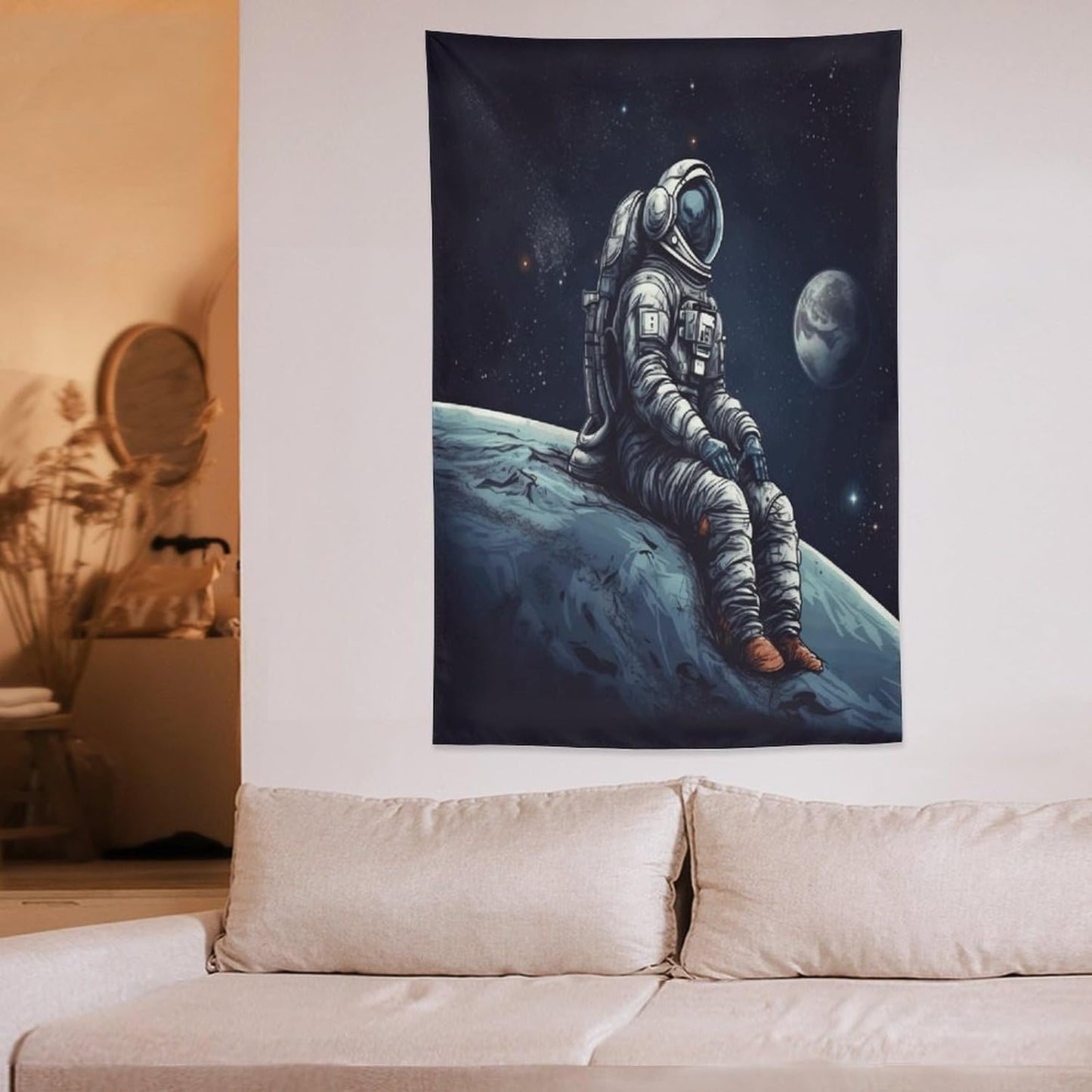 FodPand Astronaut Space Tapestry Anti-fading Wall Tapestry with Installation Kit Backdrop Banner Multipurpose Aesthetic Tapestries Boho Wall Art Hanging Decorative Blanket 40"x60"