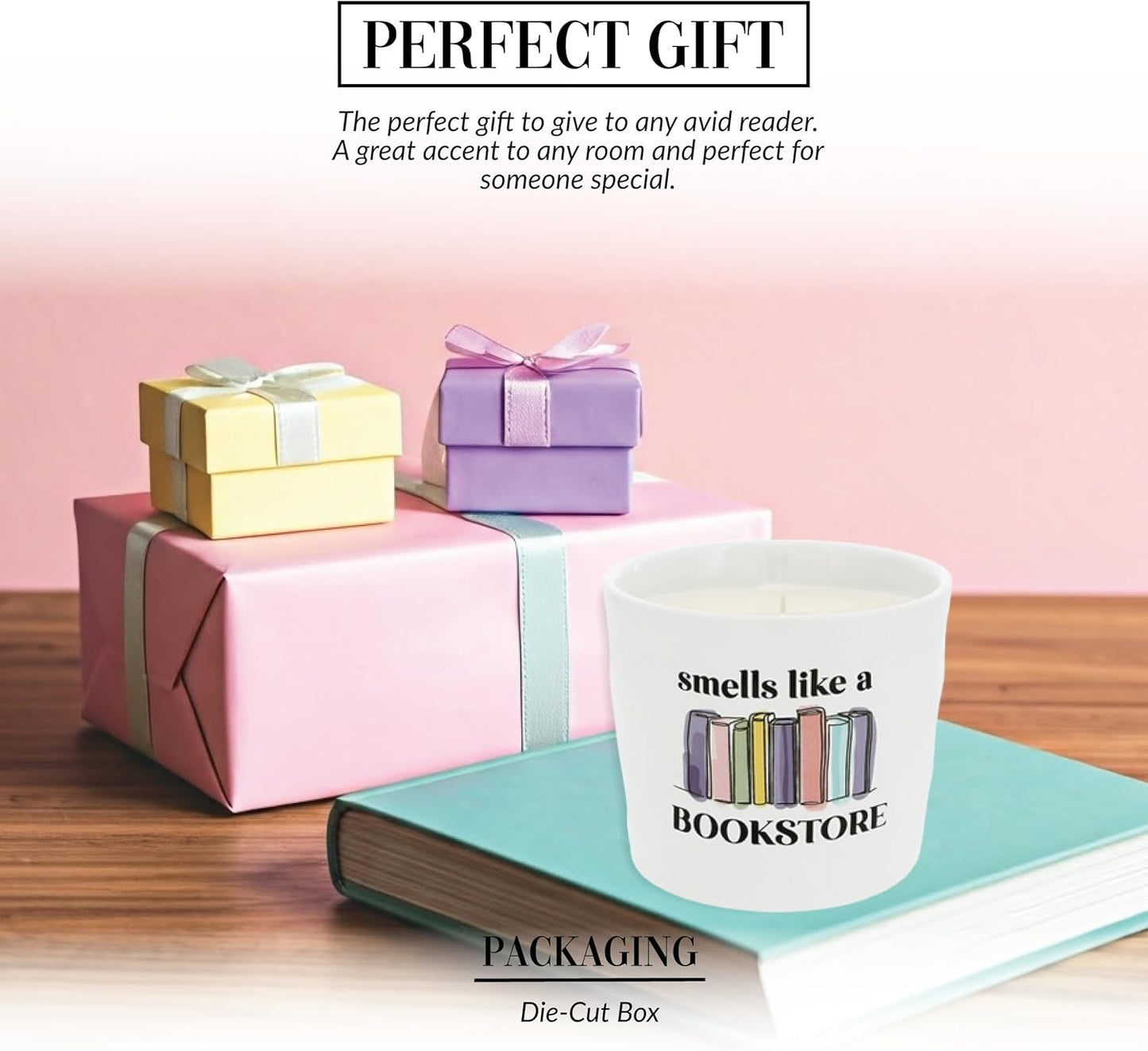 Pavilion Gift Company - Bookstore - 12 oz Soy Wax Candle Books Bookstore Reading Reading Book Lover Librarian Library Home Desk Decor