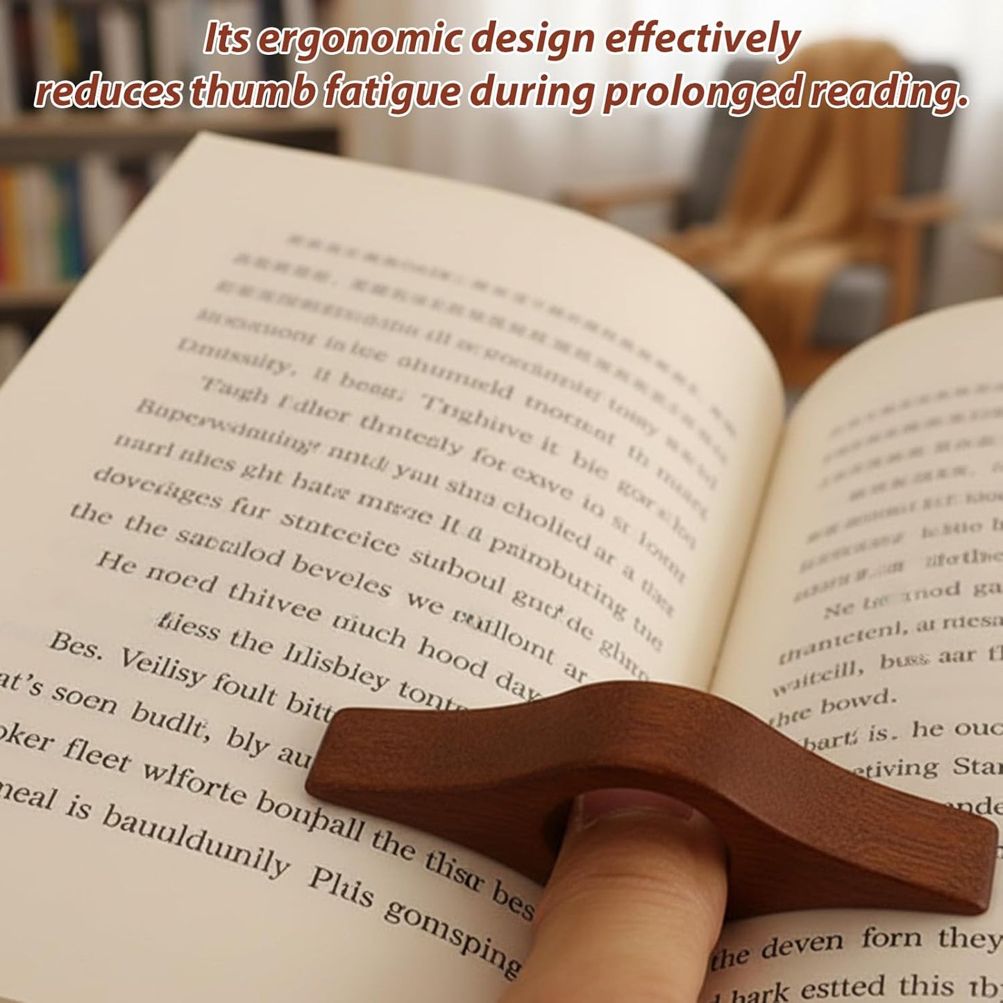 2pc Wooden Book Page Holder, Thumb Book Page Holder, Cat-Shaped Book Holder with Walnut Page Press, Lightweight Design for Reading Comfort