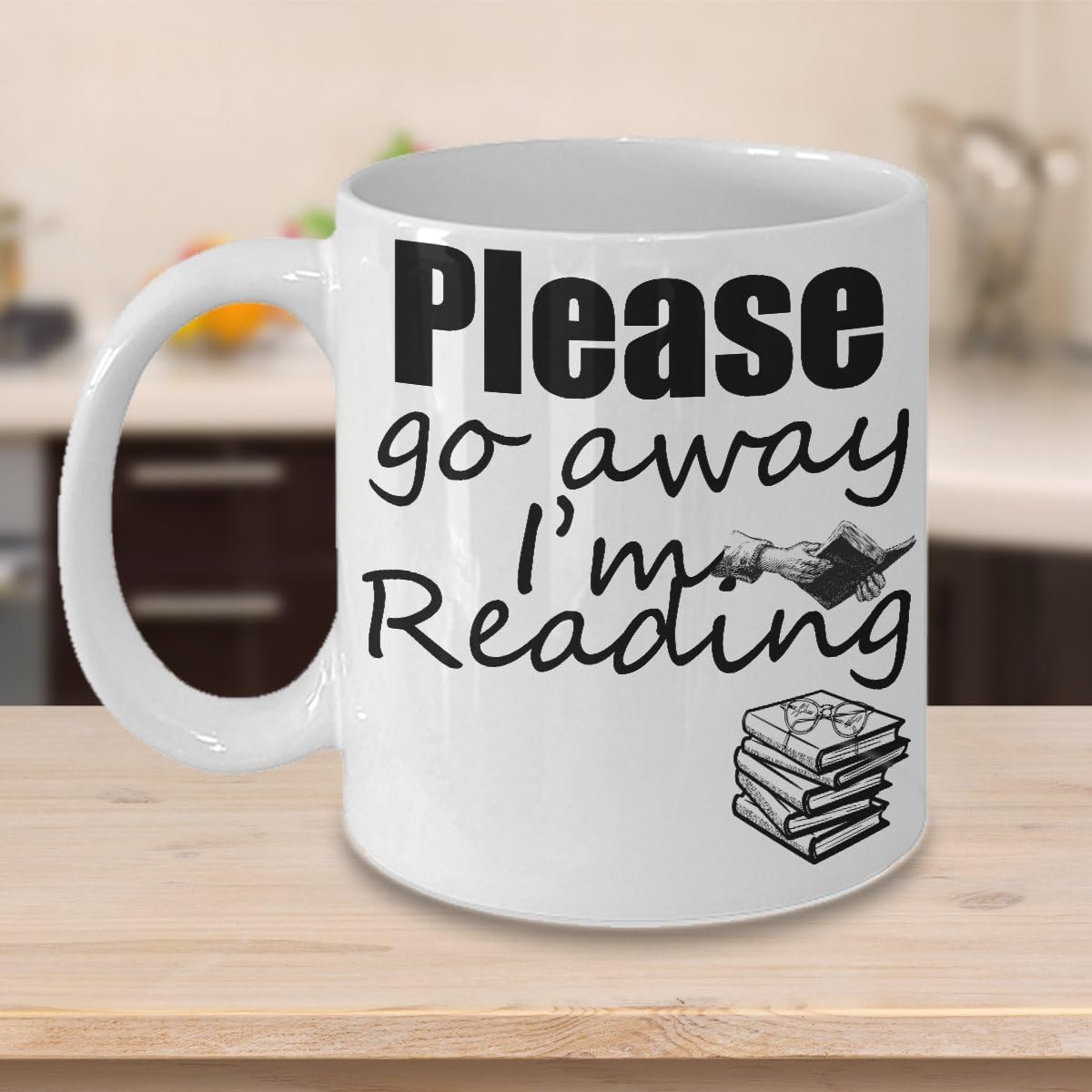 PLEASE GO AWAY READING MUG ~ Book lover -I love hot girls - Book lover gift -reading quote - funny love to read - mug if you can read this -librarian gifts -White coffee Tea Cup 11 Oz