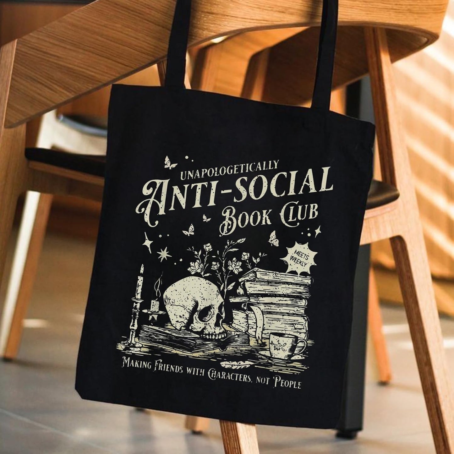 Book Lovers Gifts Cute Book Club Gifts Canvas Tote Bag for Women Reading Lovers Accessories Shopping Bag for Readers, Bookish, Author