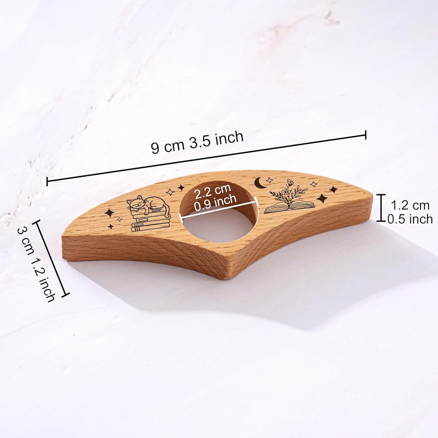 Custom Thumb Book Page Holder - Just One More Page Personalised Wooden Thumb Page Holder for One-Handed Reading, Gift for Teachers and Book Lovers