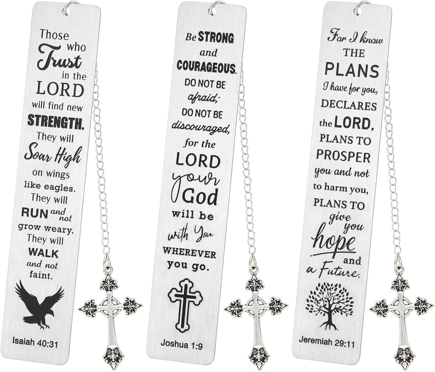 kilofly 3 Pcs Bible Verse Metal Bookmarks Scripture Study Group Christian Gifts