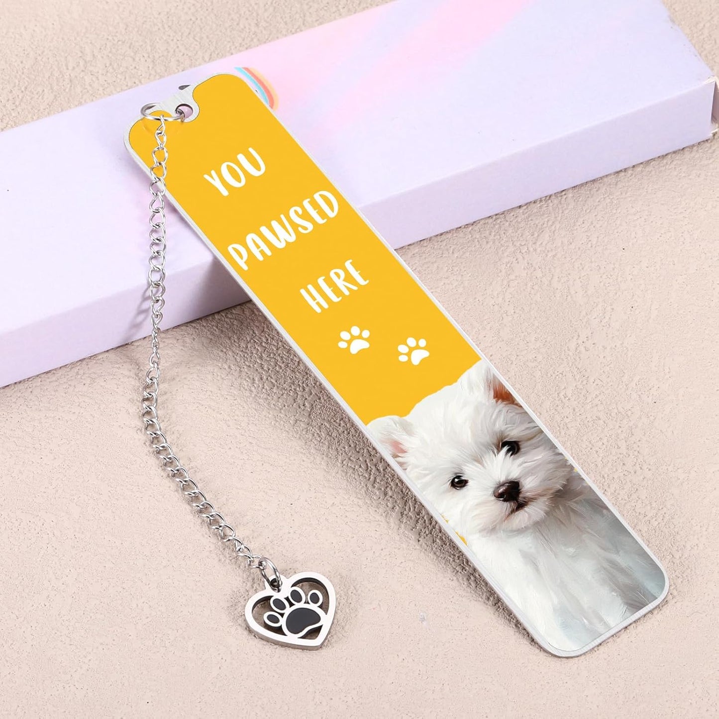 Cute Dog Bookmark, Pomeranian Dog Mom Gifts for Women, Valentines Day Gifts for DogMom DogDad Dogs Lovers, Metal Book Marks for Reading Women Men, Dogs Lover Gift for Woman Readers College Granduation