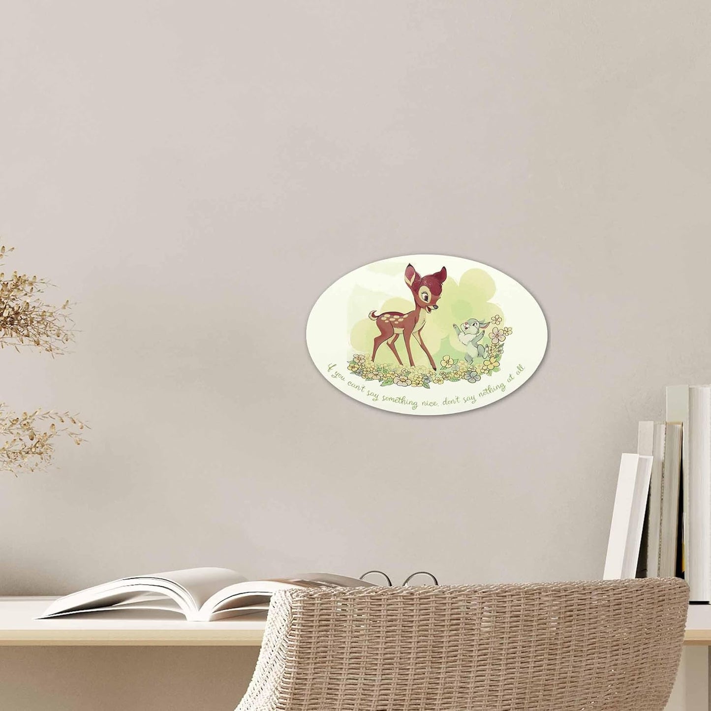 Open Road Brands Disney Bambi and Thumper If You Can’t Say Something Nice Wood Wall Decor - Adorable Bambi Wall Art for Home