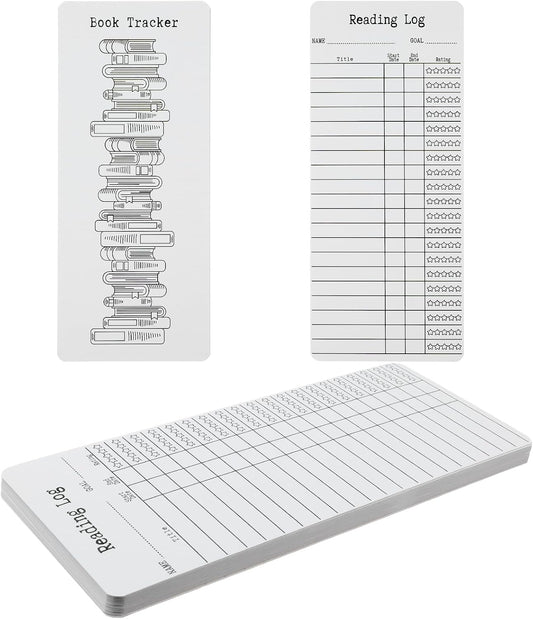 Ouligay 20pcs Book Tracker Bookmark Reading List Bookmark, Library Cards for Reading, Page Holders for Reading Enthusiasts, Teachers, Students