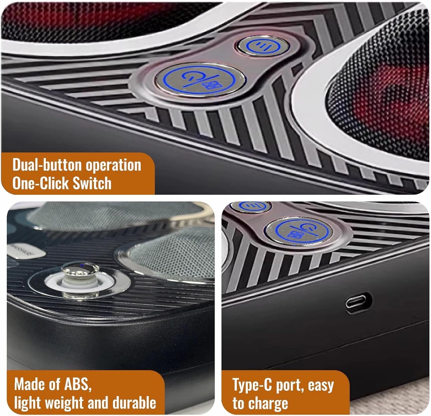 Shiatsu Foot Massager Machine with Heat - Deep Kneading, Air Compression, and Open-Toe Design for Full Foot Pain Relief - 3 Modes & 3 Intensities - Perfect for Home, Office, or Gift