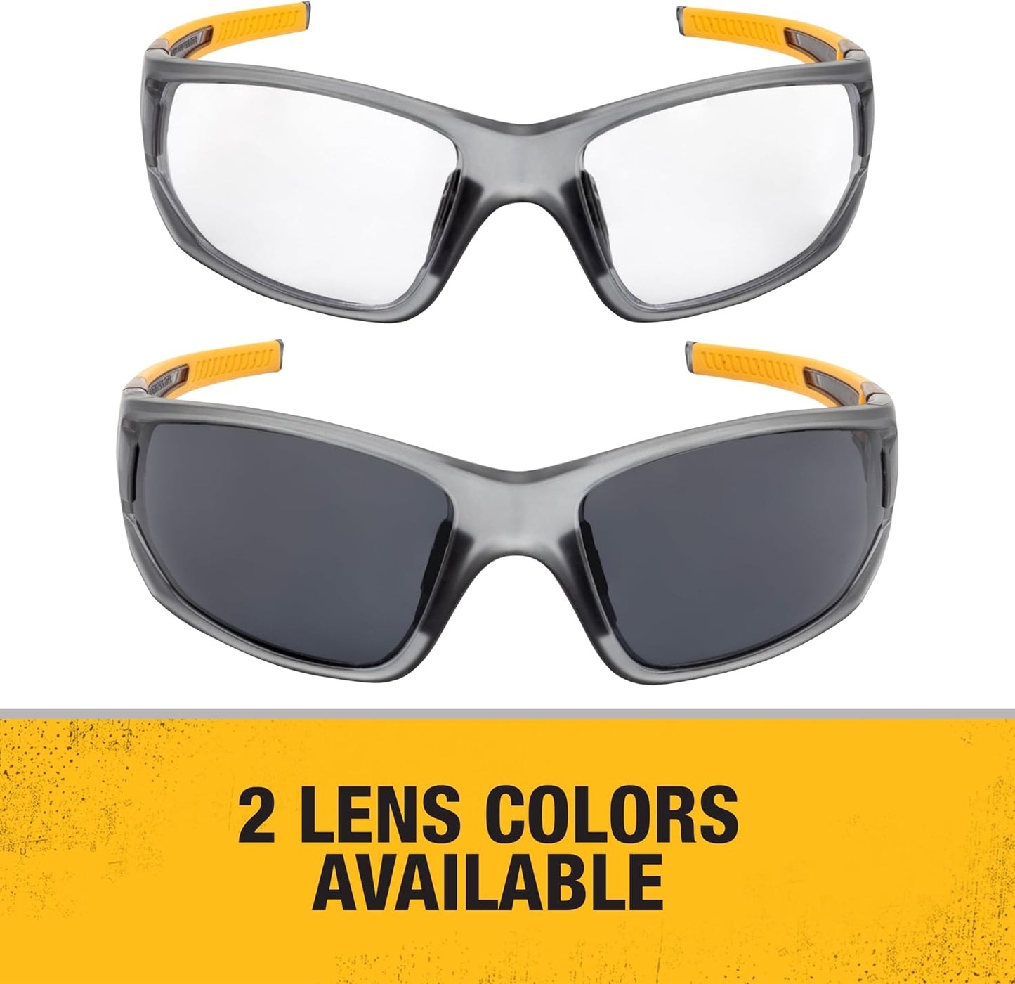 DEWALT DPG112-2D Miter™ Premium Vented No-Slip Safety Glasses – Smoke Lens – Vented Frame & Lenses – Rubber Temples & Nosepiece – 1 Pair