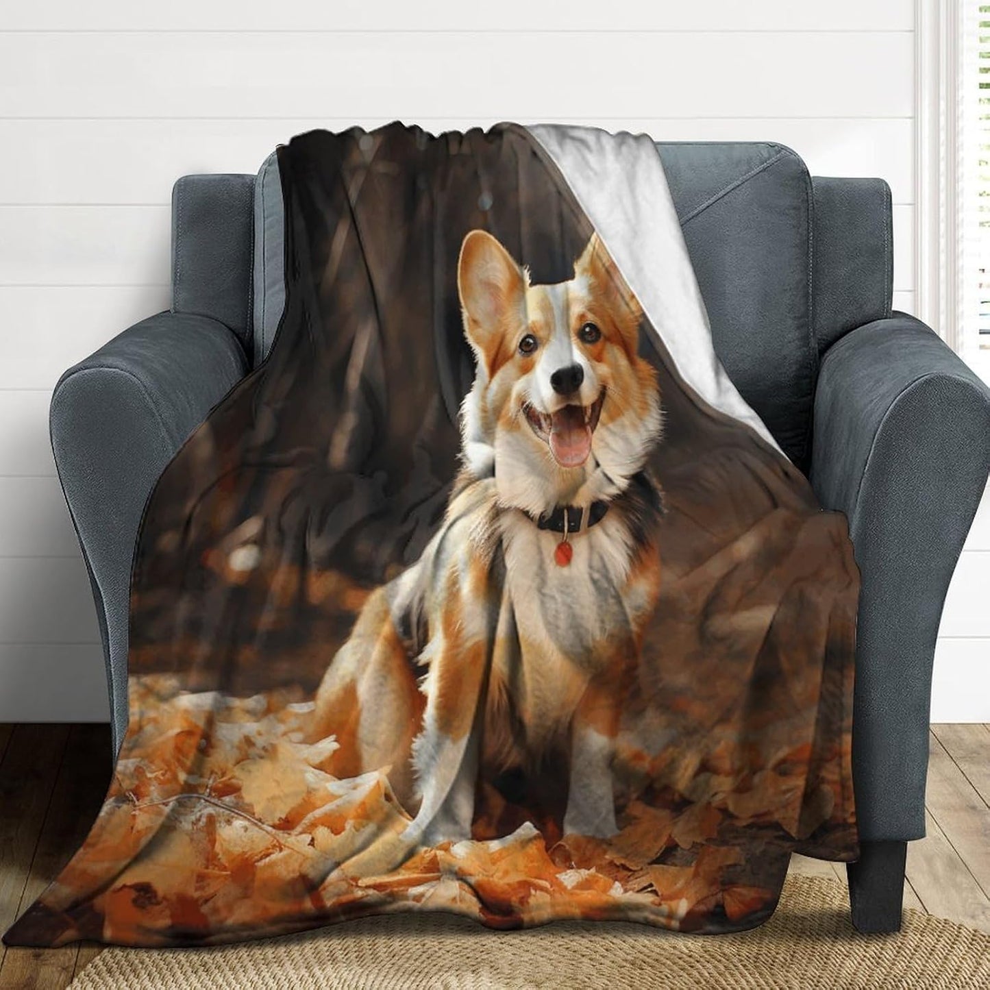 Corgi Dog Throw Blanket for Couch Super Soft Warm Lightweight Throw Blankets Cozy Flannel Bed Blanket Cute Decorative Blankets for All Seasons Home Decor Gift 30"*40"（76 * 100cm）