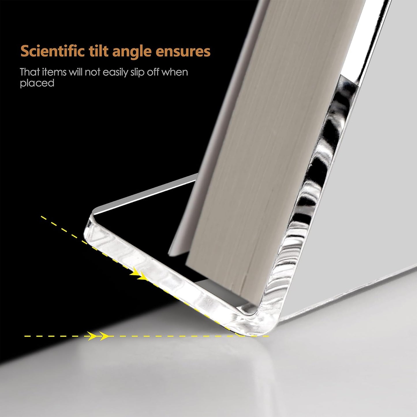 SANRUI 2 Pack 6 Inch Acrylic Book Display Stand, A5 Clear Easel Base Holder, Vinyl Record Display Rack for Home Office Album, CD, Magazine, Postcard, Picture, Plate, LP Cover, Artworks, Phone, Tablet