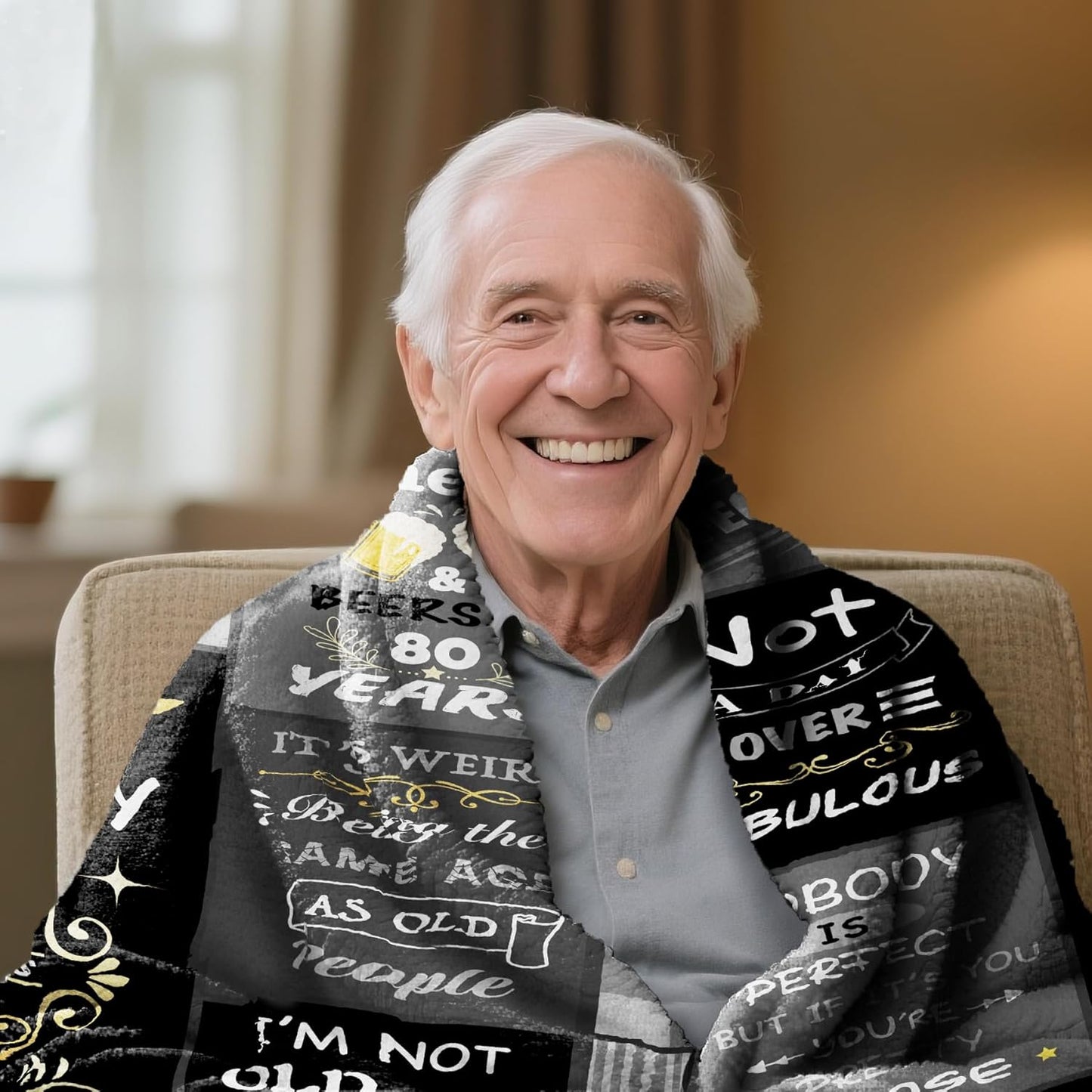 80th Birthday Gifts for Men,Gifts for 80 Year Old Man,80 Year Old Birthday Gifts for Men,80th Birthday Decorations,Birthday Gifts for 80 Years Old Man Blanket 50"X60"