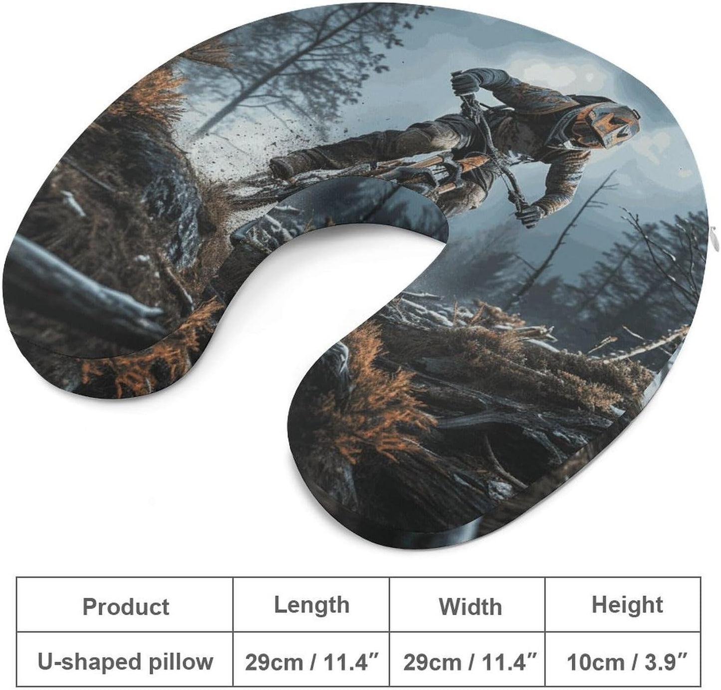 Mountain Bike Tournament Neck Pillow Memory Foam U Shaped Pillows Portable Pillows for Shoulder Travel Head Support Pillow with Concealed Zipper for Airplane Car Home Office