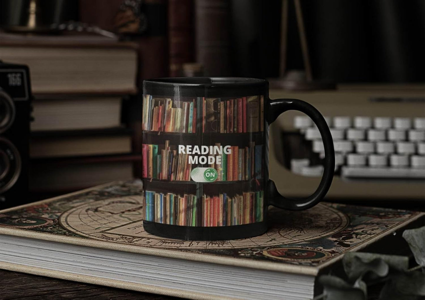 Onebttl Funny Book Lovers Color Changing Coffee Mug - Reading Magic Heat Changing Mug - Book Lovers Gifts for Women - Reading Gifts for Book Worms, Librarians, Readers - (Black)
