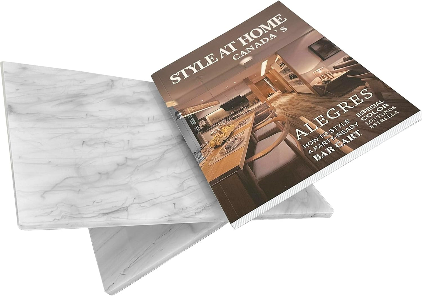Acrylic Book Stand - Open Book Display Stand for Reading, Bible, Cookbook, Magazines, Textbooks, Recipe Holder (Marble Pattern)